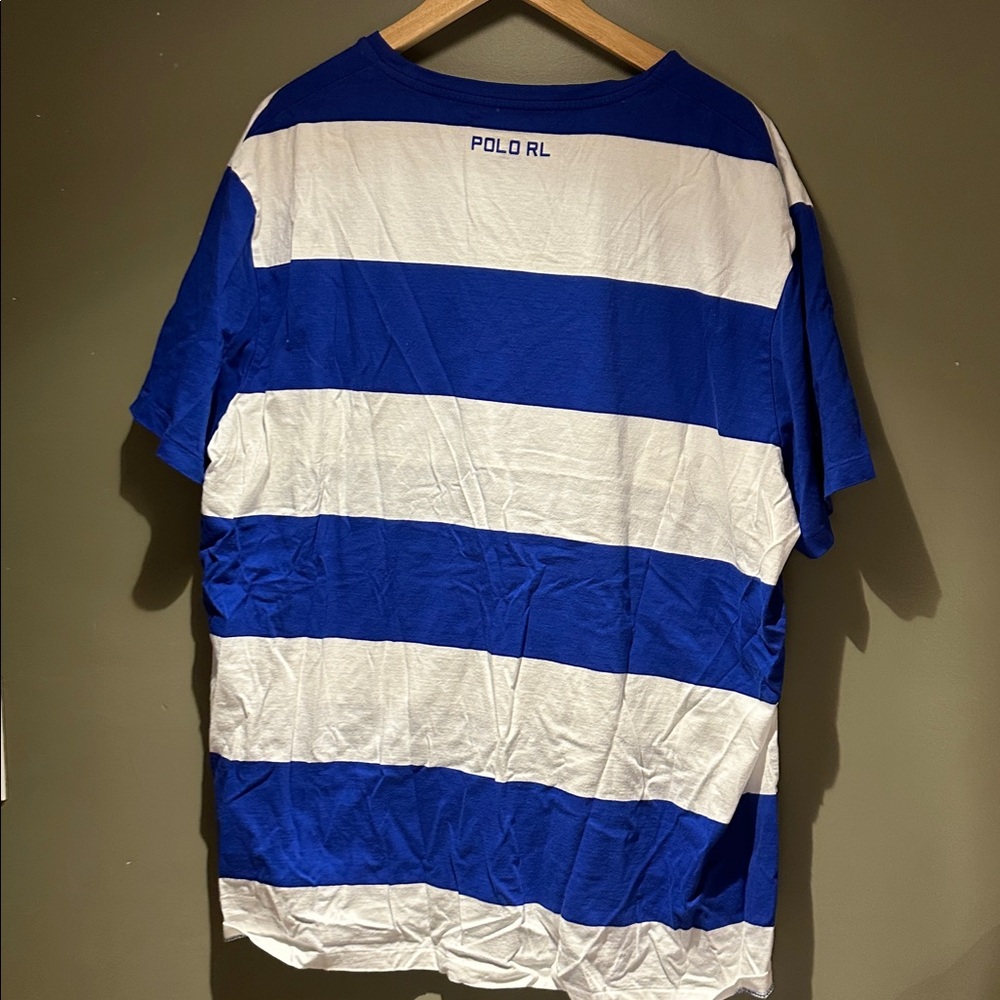 Polo by Ralph Lauren France Blue White Striped Jersey sz XXL - Picture 6 of 6